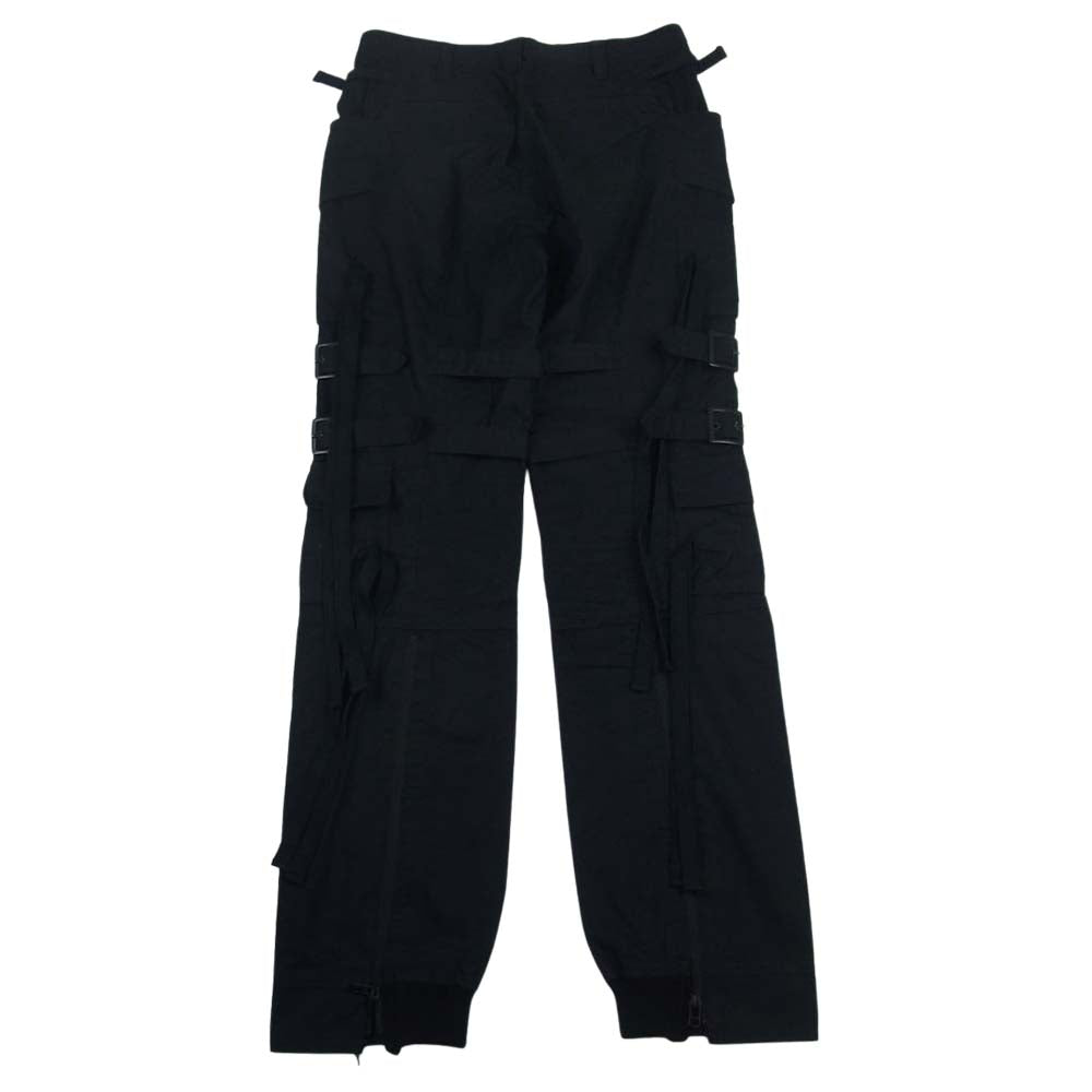 ROEN ロエン スカルボタン ボンテージ カーゴ パンツ ブラック系 28【中古】