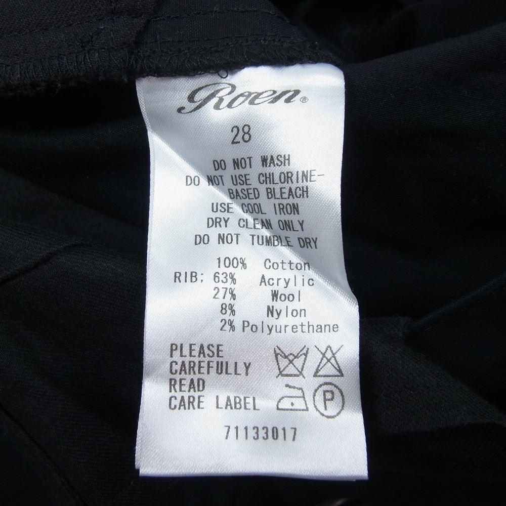 ROEN ロエン スカルボタン ボンテージ カーゴ パンツ ブラック系 28【中古】