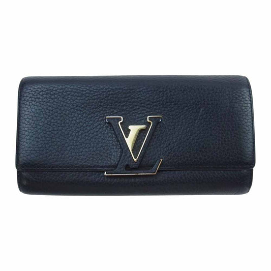 LOUIS VUITTON ルイ・ヴィトン M61248 ポルトフォイユ カプシーヌ 財布 ウォレット ブラック系【中古】