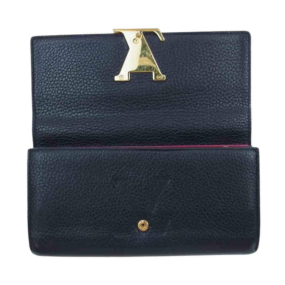 LOUIS VUITTON ルイ・ヴィトン M61248 ポルトフォイユ カプシーヌ 財布 ウォレット ブラック系【中古】