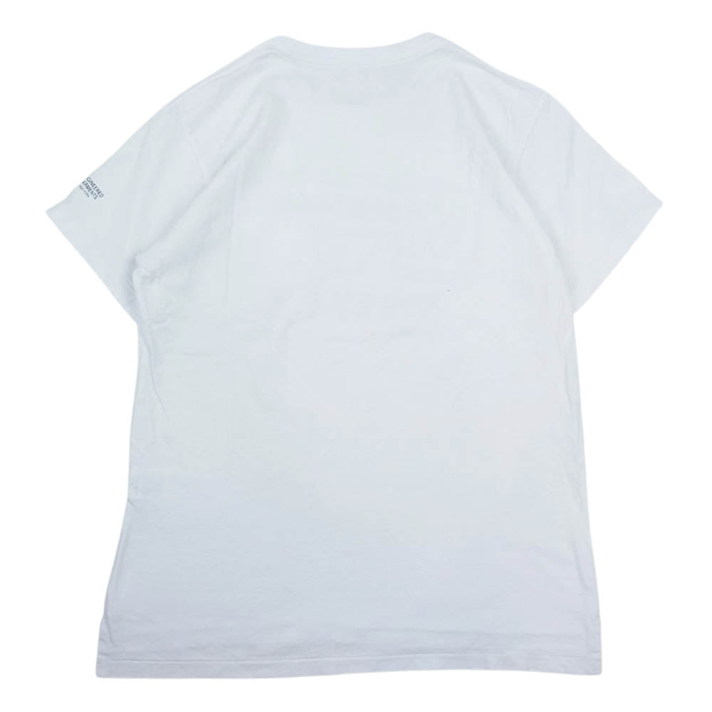 Engineered Garments エンジニアードガーメンツ WORKADAY Printed Crossover Neck Pocket Tee ポケット Tシャツ ホワイト系 S【中古】