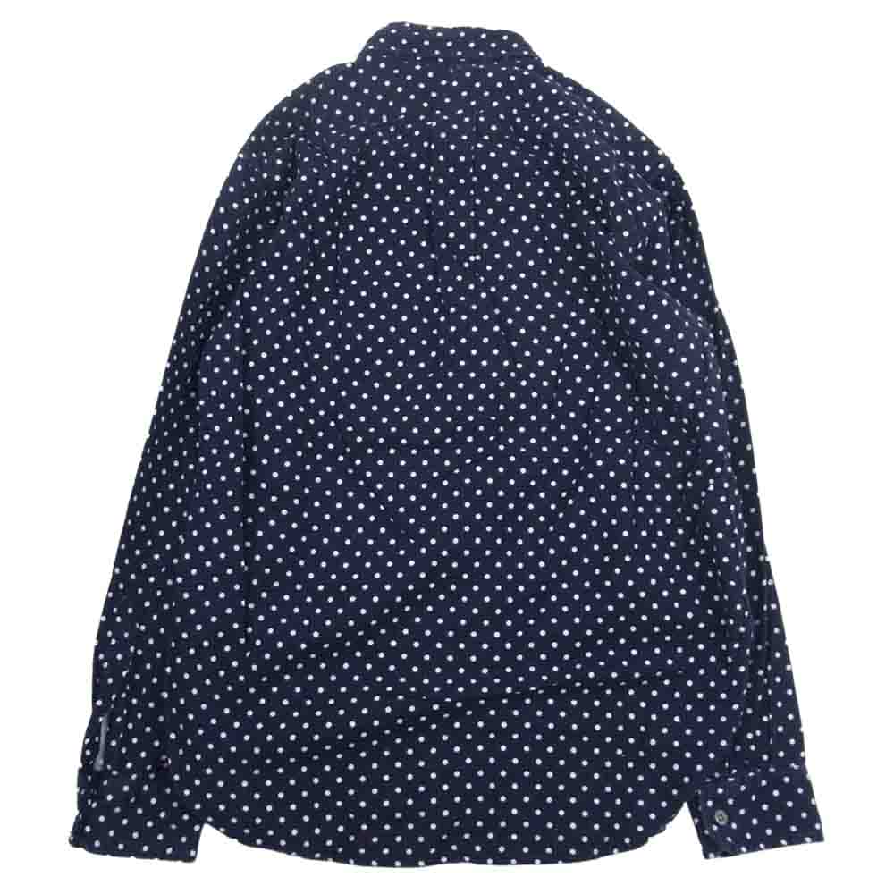 Engineered Garments エンジニアードガーメンツ 水玉 ドット プリント スモールカラー シャツ ネイビー系 XS【中古】