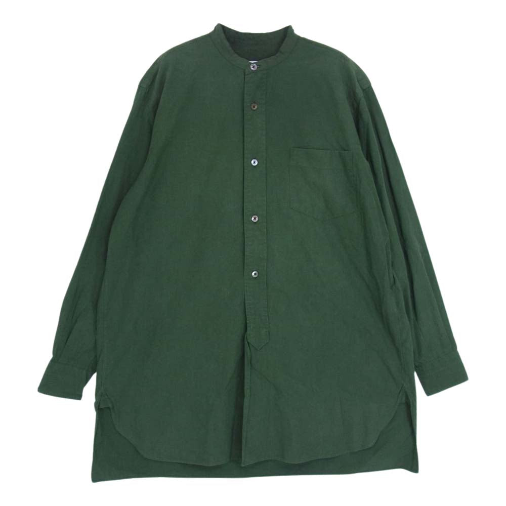COMOLI コモリ 15AW I01-02003 Band collar shirt バンドカラー シャツ  グリーン系 O【中古】