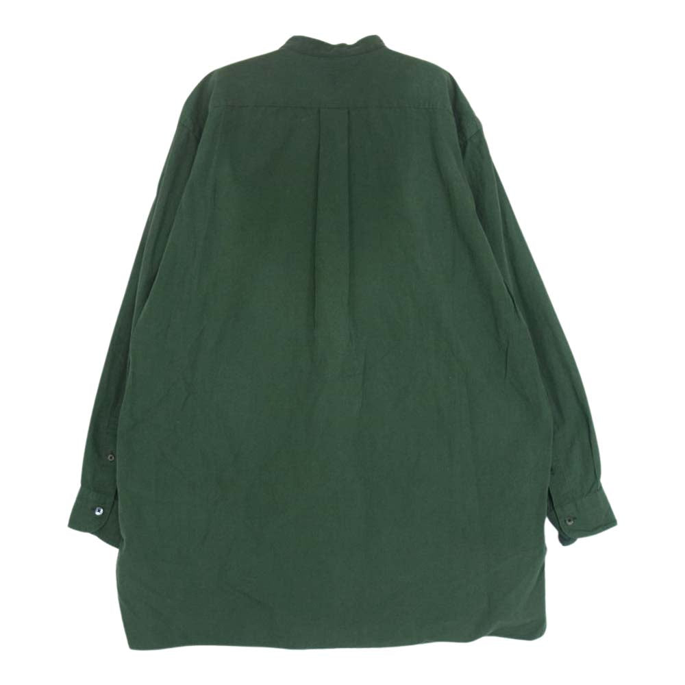 COMOLI コモリ 15AW I01-02003 Band collar shirt バンドカラー シャツ  グリーン系 O【中古】