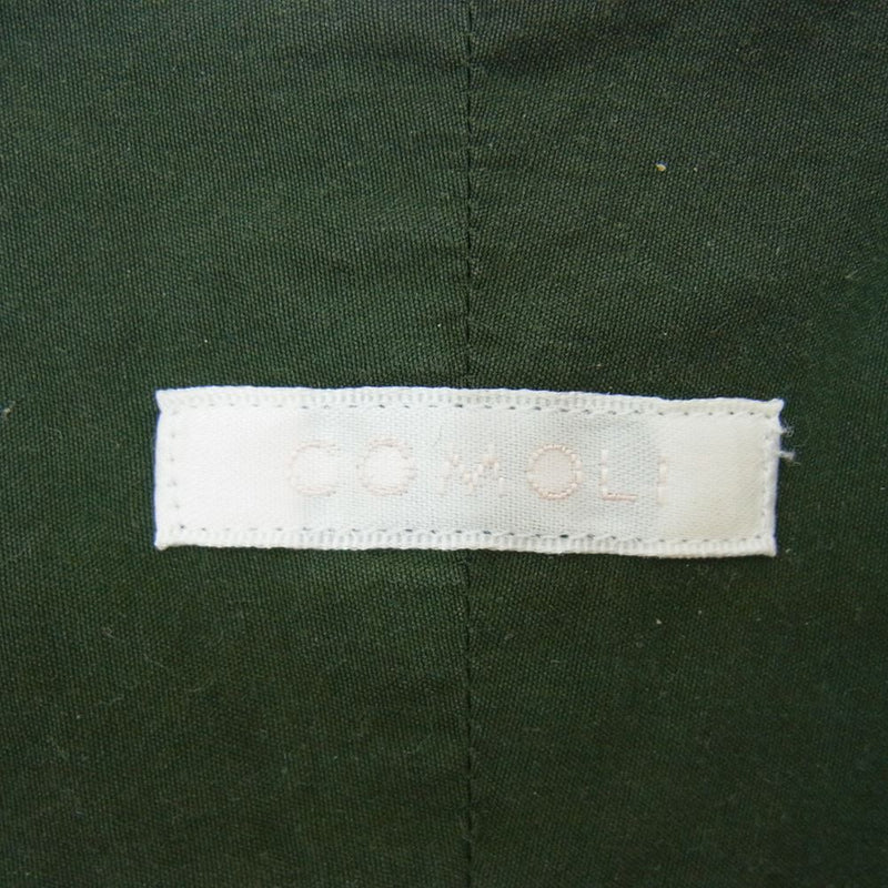 COMOLI コモリ 15AW I01-02003 Band collar shirt バンドカラー シャツ  グリーン系 O【中古】