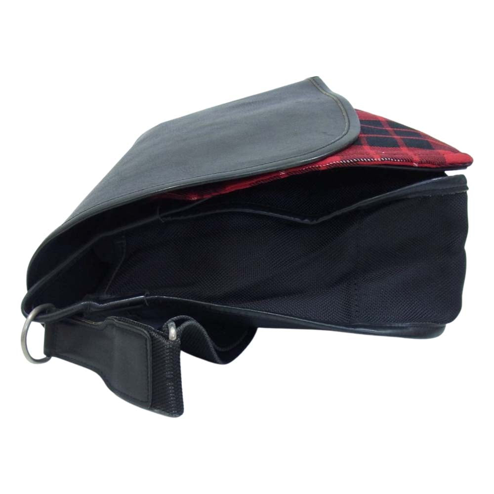 COMME des GARCONS コムデギャルソン ショルダー バッグ タータンチェック レザー ブラック系【中古】