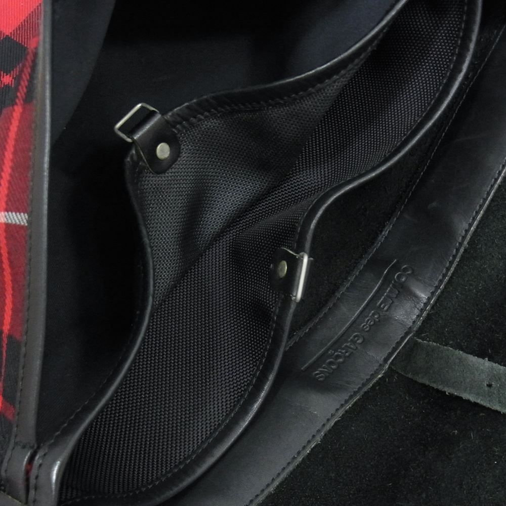 COMME des GARCONS コムデギャルソン ショルダー バッグ タータンチェック レザー ブラック系【中古】
