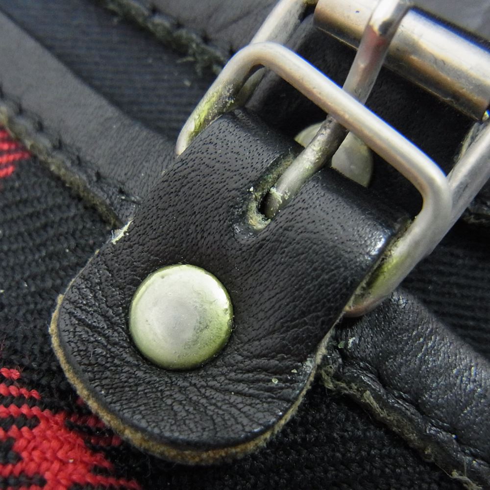 COMME des GARCONS コムデギャルソン ショルダー バッグ タータンチェック レザー ブラック系【中古】