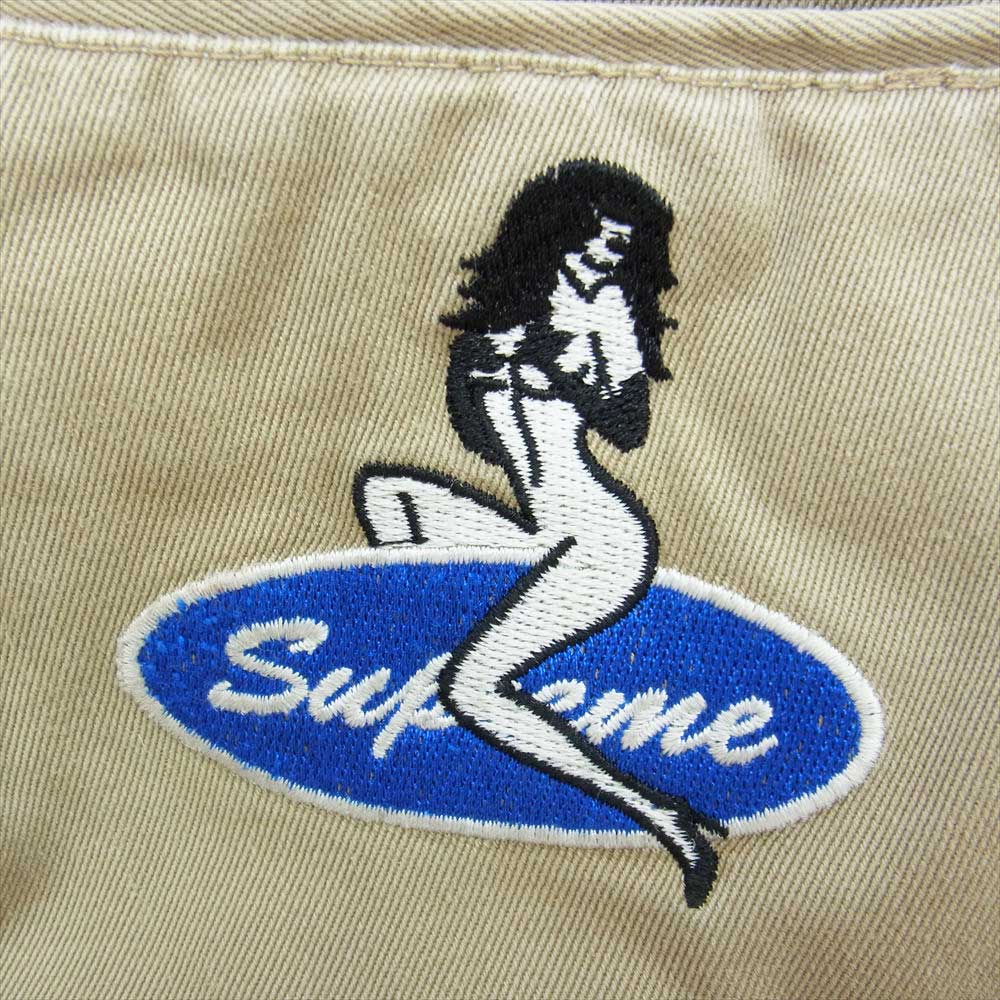 Supreme シュプリーム 18AW Pin Up Chino Pant ガール 刺繍 ピンナップ チノ パンツ  ライトブラウン系 32【中古】