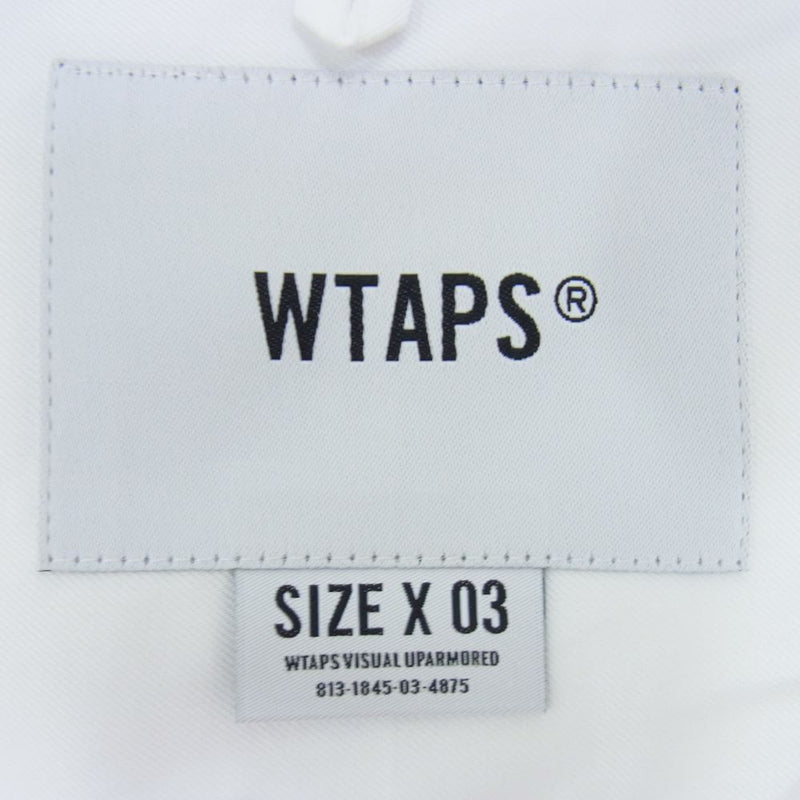 WTAPS ダブルタップス 21AW 211TQDT-SHM01 BD LS COTTON TWILL CANCLINI ボタンダウン コットン  ツイル 長袖 シャツ ホワイト系 03【新古品】【未使用】【中古】