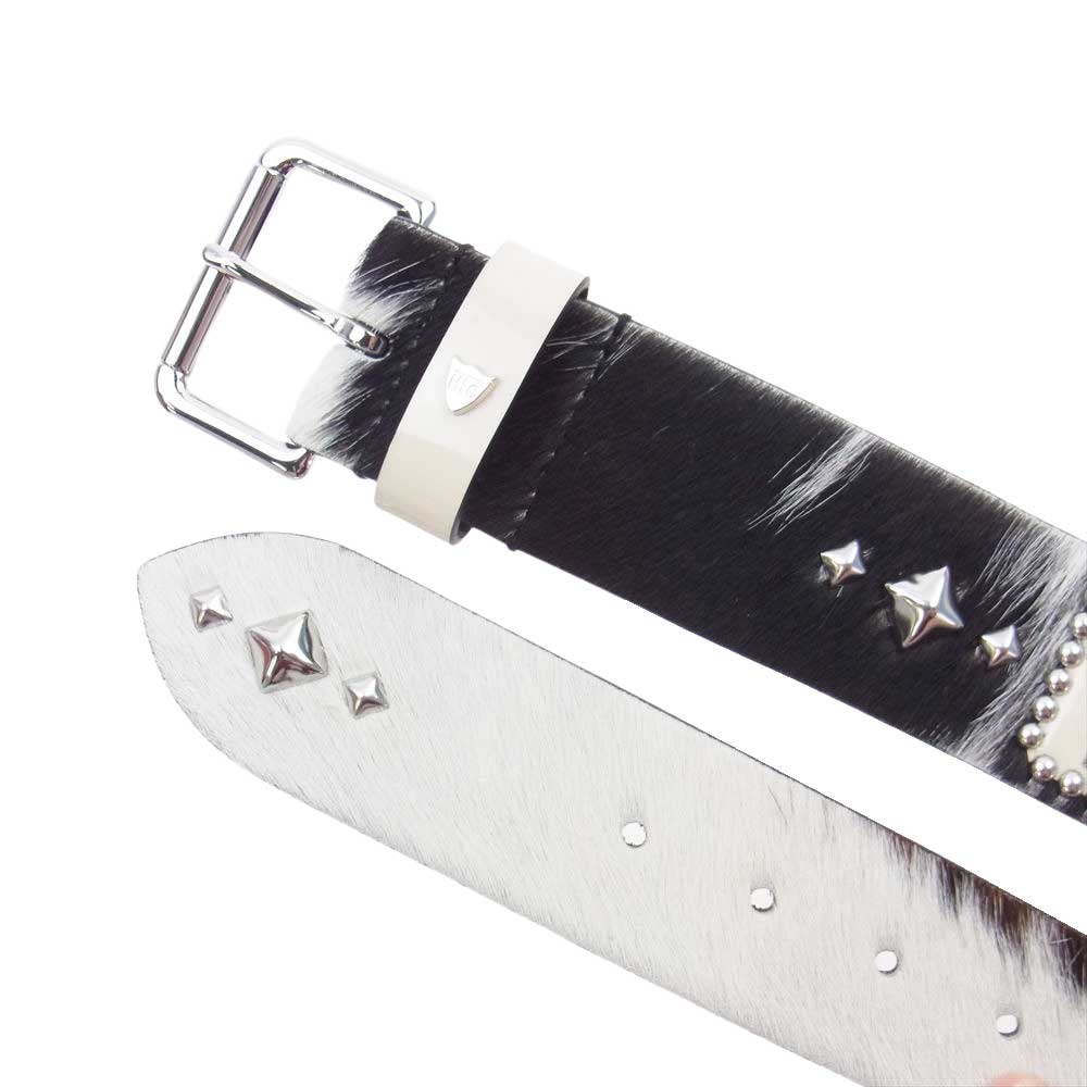 Supreme シュプリーム 23SS HTC 23SS STUDDED スタッズ BELT ベルト COW カウ M ブラック系 ホワイト系 M【新古品】【未使用】【中古】