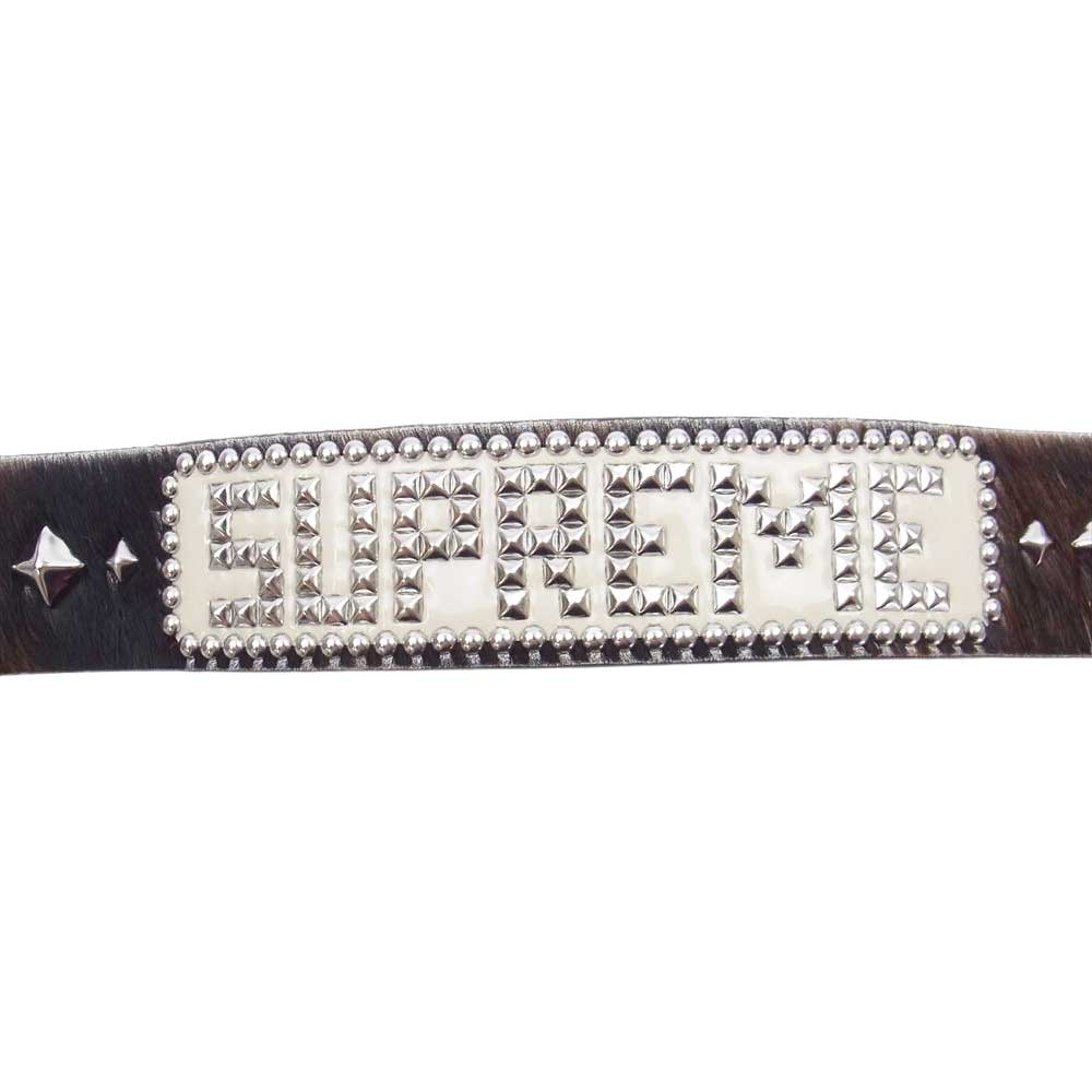 Supreme シュプリーム 23SS HTC 23SS STUDDED スタッズ BELT ベルト COW カウ M ブラック系 ホワイト系 M【新古品】【未使用】【中古】