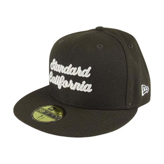 STANDARD CALIFORNIA スタンダードカリフォルニア × NEW ERA ニューエラ スクリプト ロゴ キャップ ブラウン系 59.6㎝【美品】【中古】