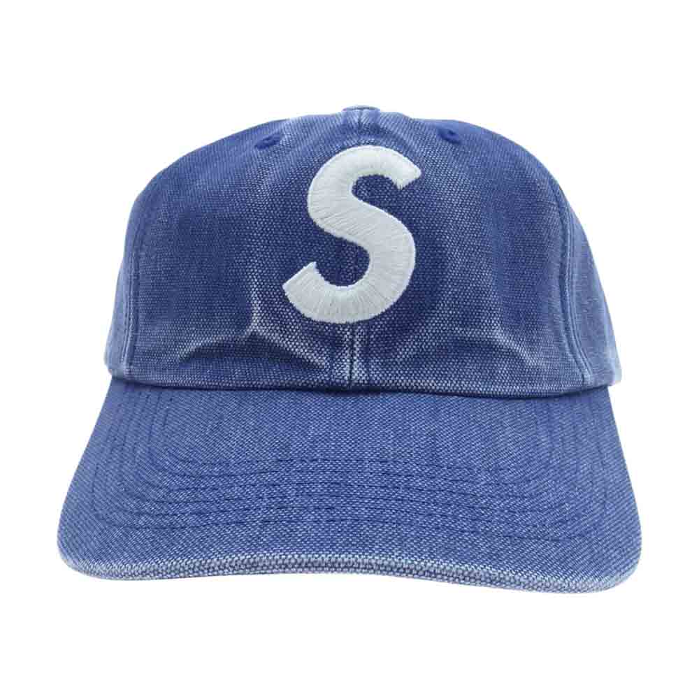 Supreme シュプリーム 23SS pigment canvas s logo 6-panel ピグメント キャンバス エス ロゴ 6パネル キャップ インディゴブルー系【美品】【中古】