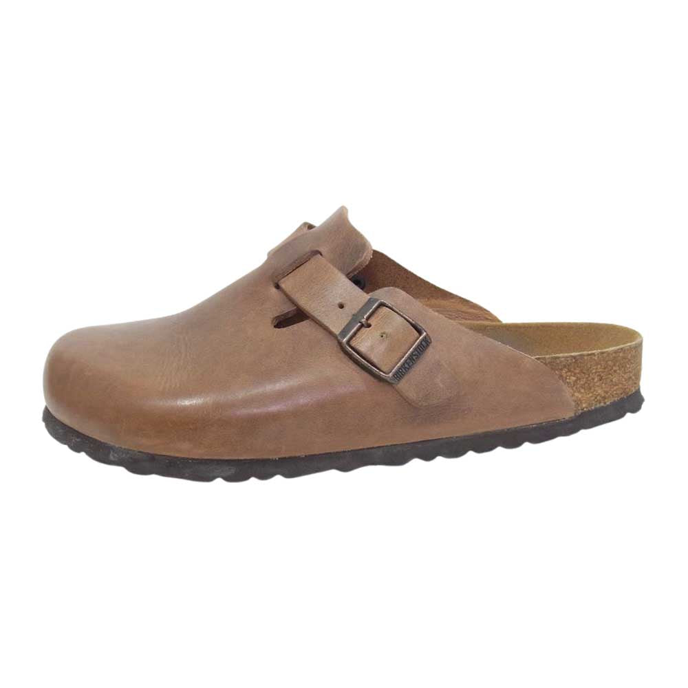 BIRKENSTOCK ビルケンシュトック Boston レザー ボストン サンダル ミュール シューズ ブラウン系 40 260【中古】