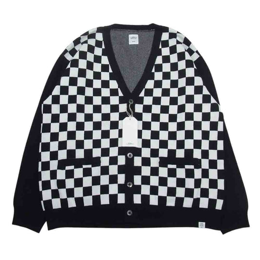 ベドウィン アンド ザ ハートブレイカーズ 23SB3176 L/S JACQUARD CARDIGAN チェック チェッカーボード ジャガード 長袖 カーディガン ブラック系 ホワイト系 3【新古品】【未使用】【中古】