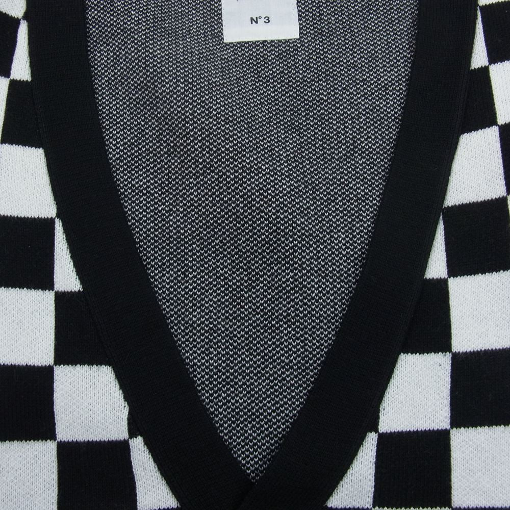 ベドウィン アンド ザ ハートブレイカーズ 23SB3176 L/S JACQUARD CARDIGAN チェック チェッカーボード ジャガード 長袖 カーディガン ブラック系 ホワイト系 3【新古品】【未使用】【中古】