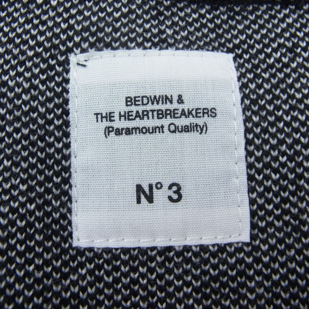 ベドウィン アンド ザ ハートブレイカーズ 23SB3176 L/S JACQUARD CARDIGAN チェック チェッカーボード ジャガード 長袖 カーディガン ブラック系 ホワイト系 3【新古品】【未使用】【中古】