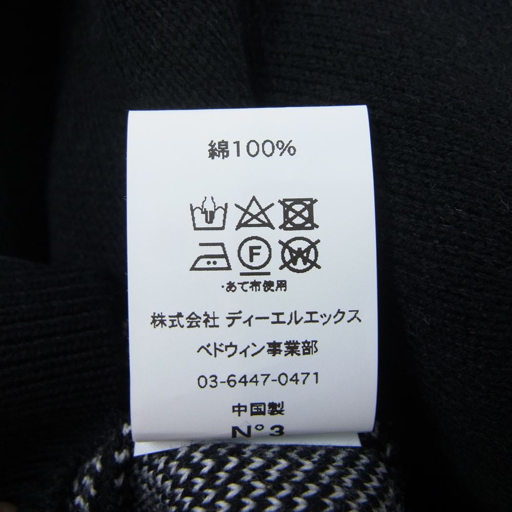 ベドウィン アンド ザ ハートブレイカーズ 23SB3176 L/S JACQUARD CARDIGAN チェック チェッカーボード ジャガード 長袖 カーディガン ブラック系 ホワイト系 3【新古品】【未使用】【中古】