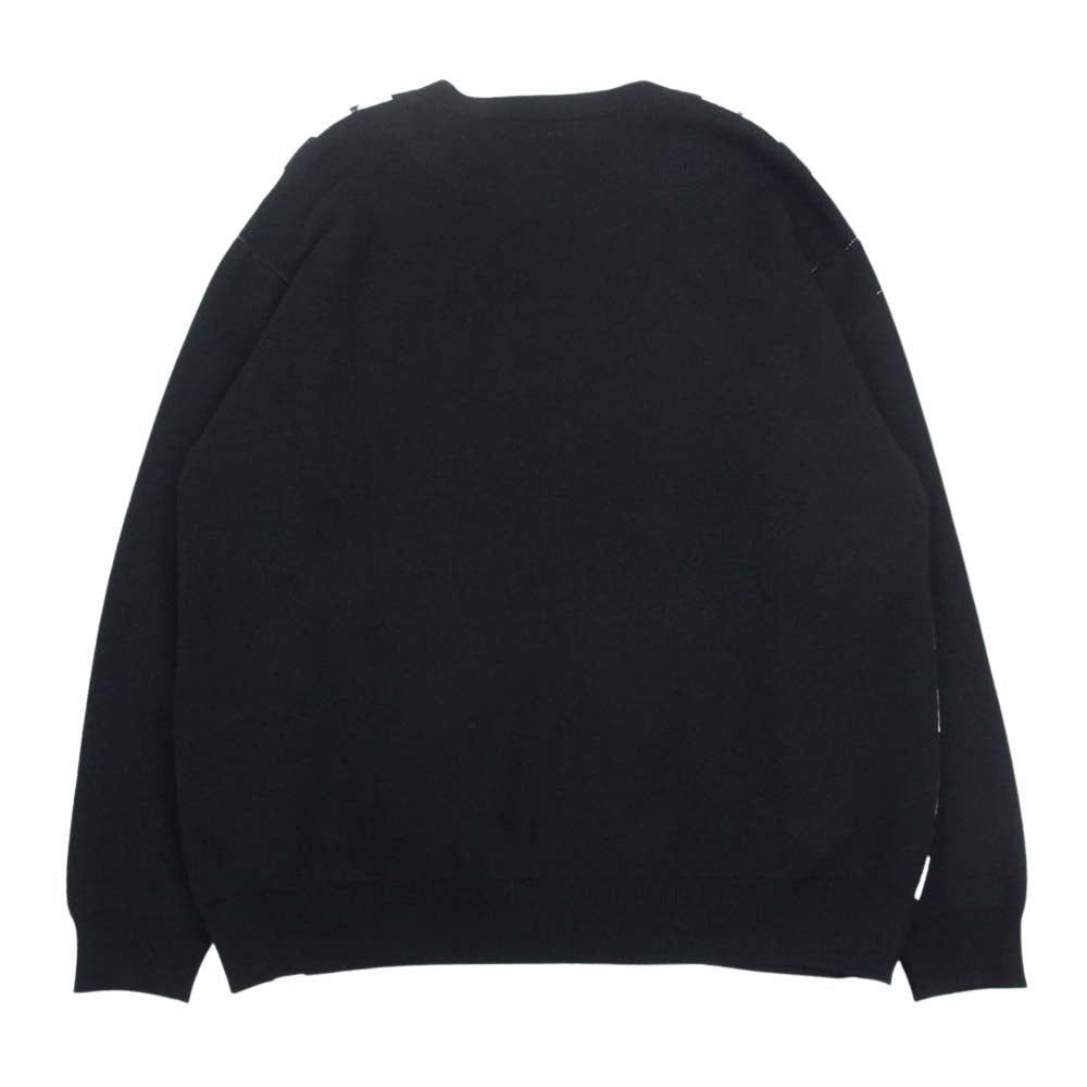 ベドウィン アンド ザ ハートブレイカーズ 23SB3176 L/S JACQUARD CARDIGAN チェック チェッカーボード ジャガード 長袖 カーディガン ブラック系 ホワイト系 2【新古品】【未使用】【中古】