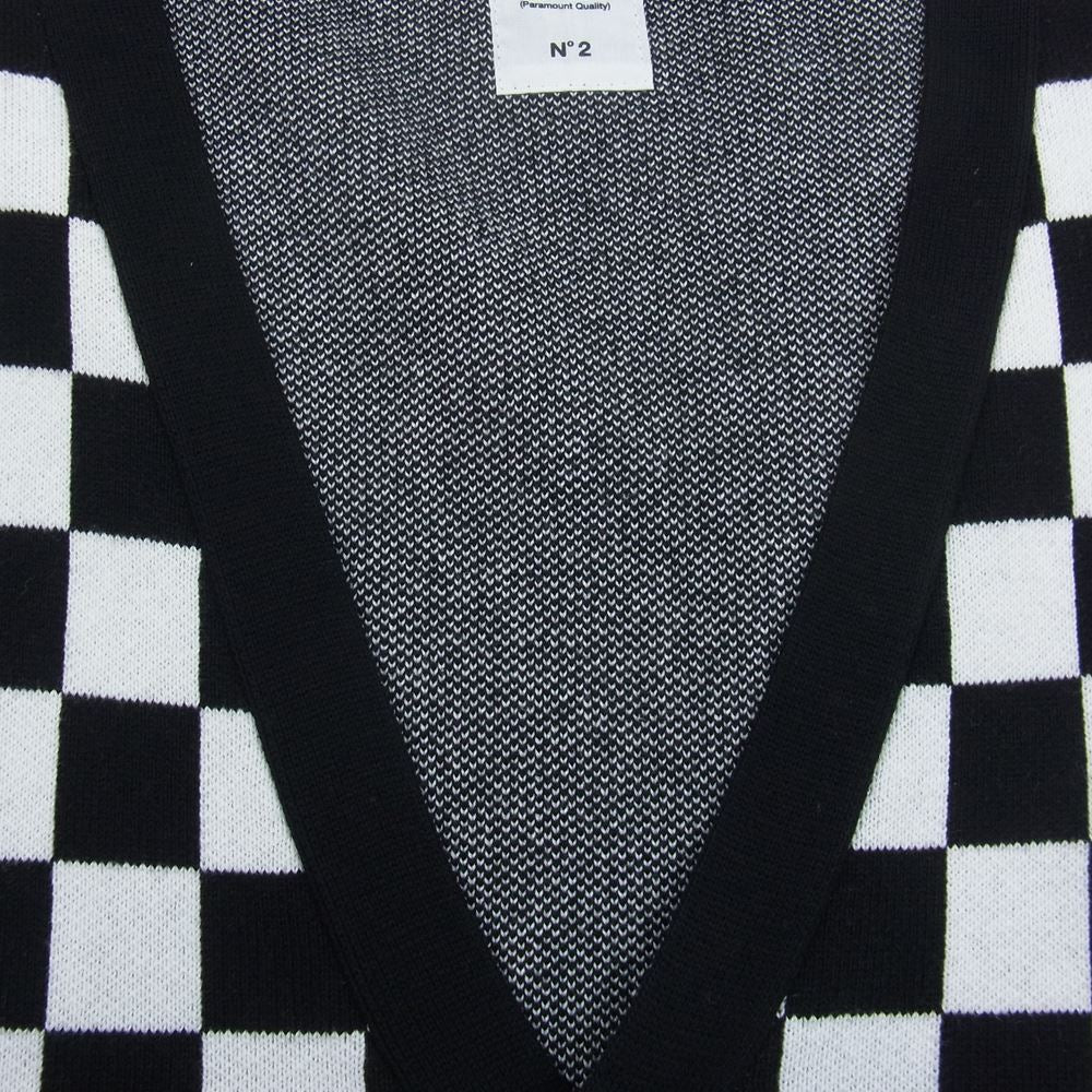 ベドウィン アンド ザ ハートブレイカーズ 23SB3176 L/S JACQUARD CARDIGAN チェック チェッカーボード ジャガード 長袖 カーディガン ブラック系 ホワイト系 2【新古品】【未使用】【中古】
