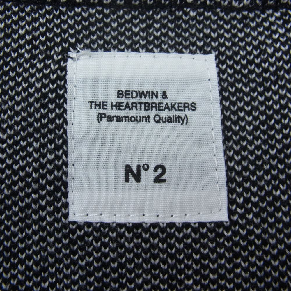 ベドウィン アンド ザ ハートブレイカーズ 23SB3176 L/S JACQUARD CARDIGAN チェック チェッカーボード ジャガード 長袖 カーディガン ブラック系 ホワイト系 2【新古品】【未使用】【中古】