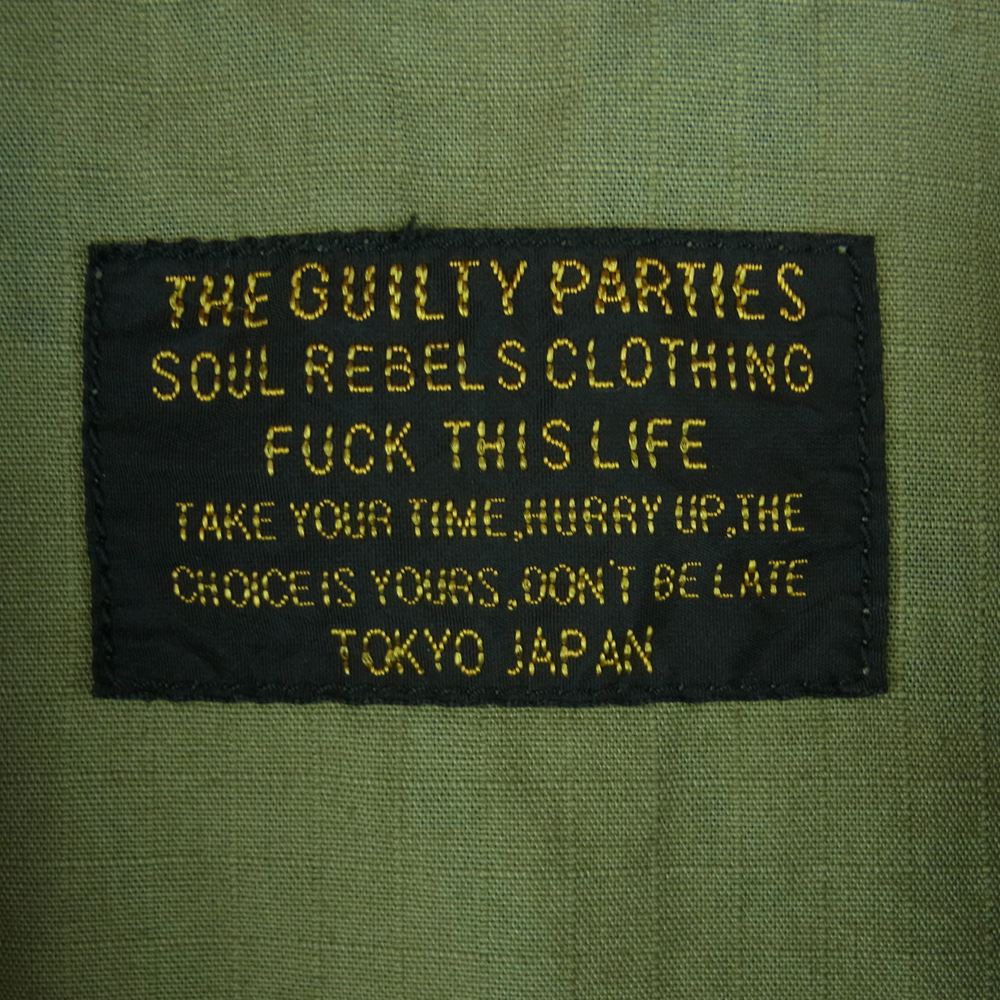 WACKO MARIA ワコマリア 22SS TIMLEHI-WM-ML30 TIM LEHI ティムリーハイ ARMY SHIRT TYPE-1 虎 総柄 アーミー 長袖 シャツ カーキ系 M【新古品】【未使用】【中古】