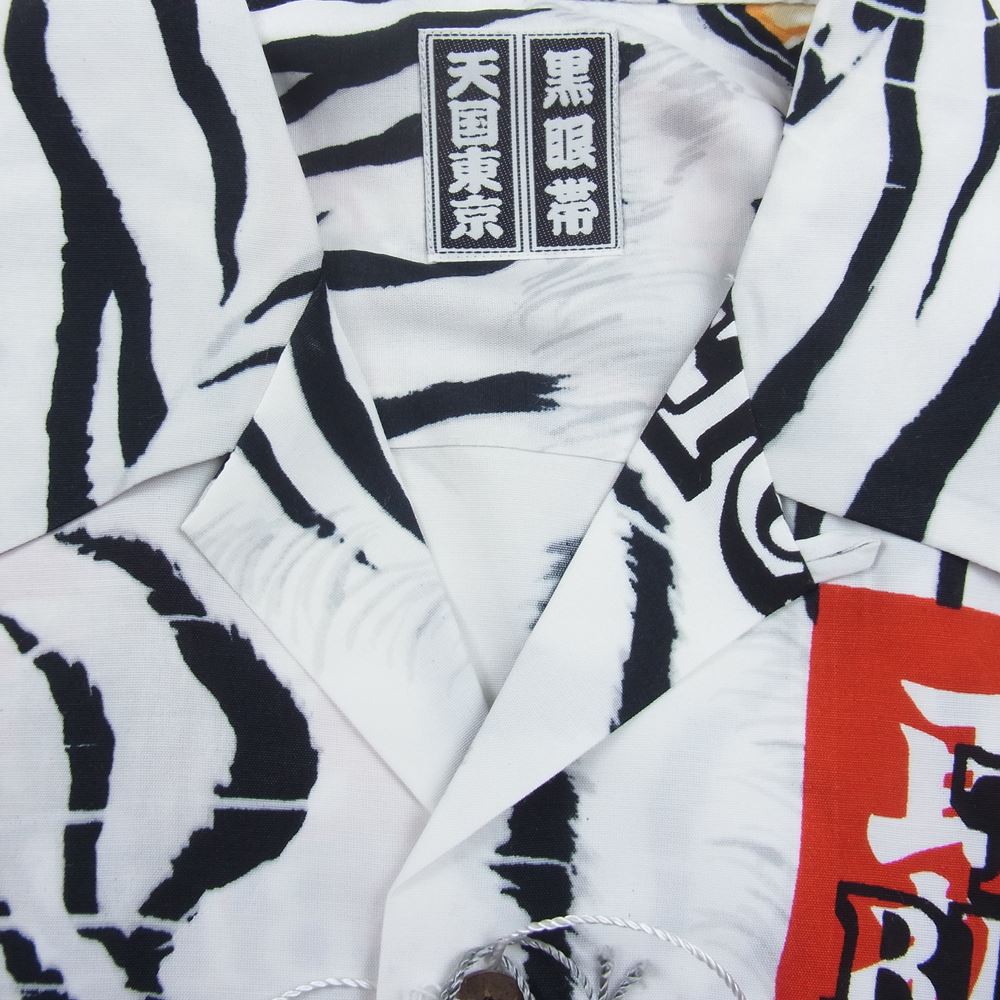 WACKO MARIA ワコマリア 22SS BEP-WM-HI01 BLACK EYE PATCH ブラックアイパッチ TIM LEHI ティムリーハイ HAWAIIAN SHIRT S/S ハワイアン 虎 総柄 レーヨン アロハ 半袖 シャツ ホワイト系 S【新古品】【未使用】【中古】