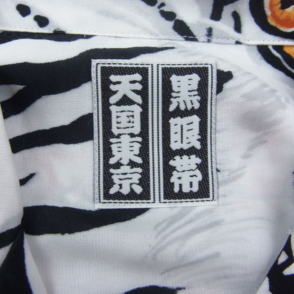 WACKO MARIA ワコマリア 22SS BEP-WM-HI01 BLACK EYE PATCH ブラックアイパッチ TIM LEHI ティムリーハイ HAWAIIAN SHIRT S/S ハワイアン 虎 総柄 レーヨン アロハ 半袖 シャツ ホワイト系 S【新古品】【未使用】【中古】