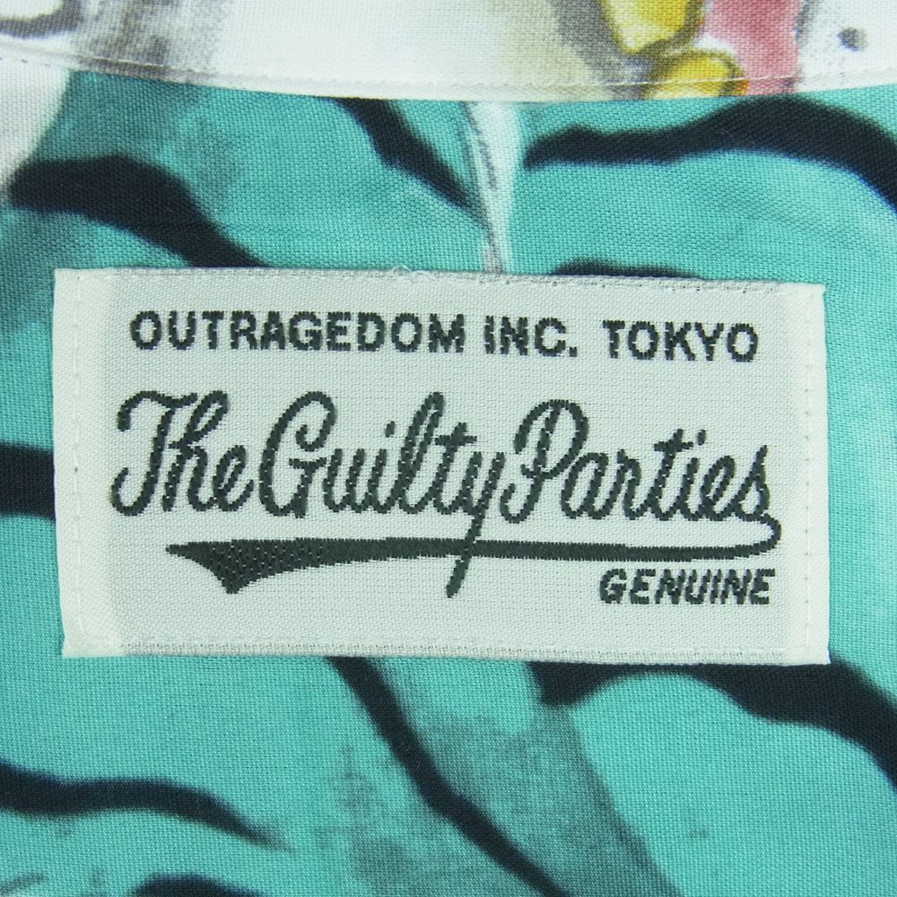 WACKO MARIA ワコマリア 22AW 22FW-WMS-HI02 TIM LEHI ティムリーハイ HAWAIIAN L/S SHIRT TYPE-2 ハワイアン 虎 総柄 レーヨン アロハ 長袖 シャツ ライトブルー系 L【新古品】【未使用】【中古】