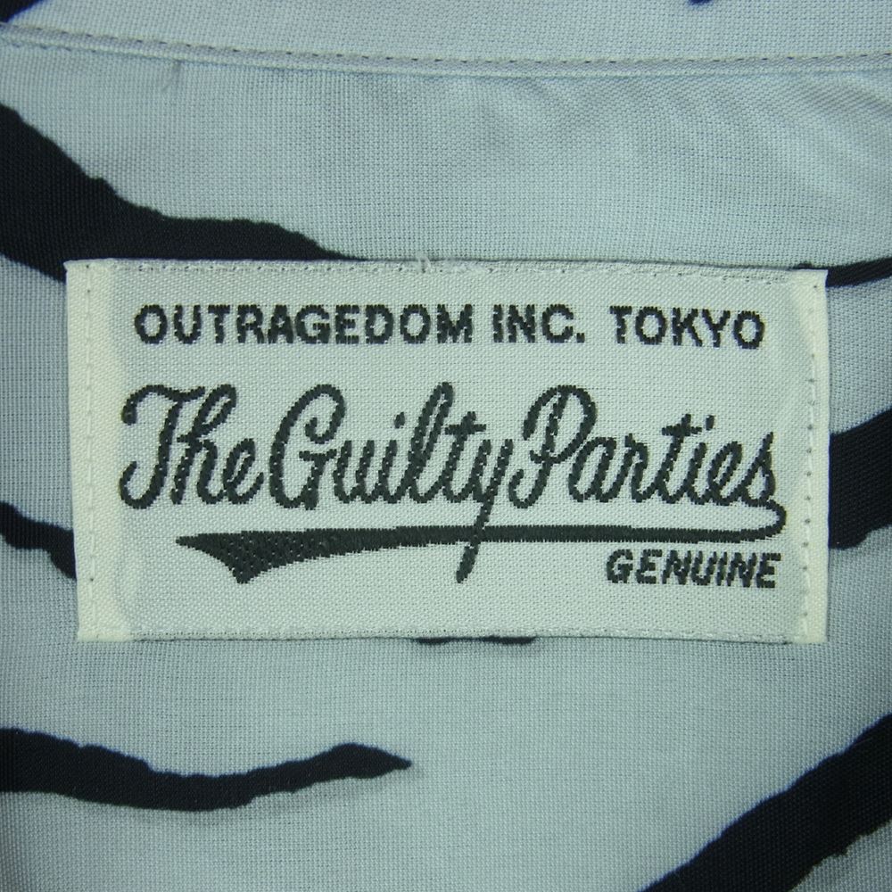 WACKO MARIA ワコマリア 22SS TIMLEHI-WM-HI33 TIM LEHI ティム リーハイ L/S HAWAIIAN SHIRT ハワイアン 虎 総柄 レーヨン アロハ 長袖 シャツ グレー系 M【新古品】【未使用】【中古】