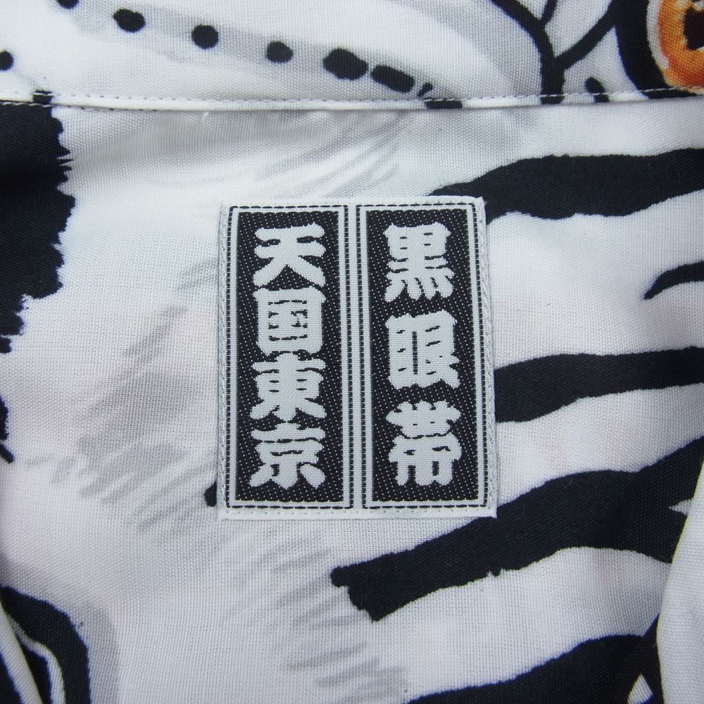 WACKO MARIA ワコマリア 22SS BEP-WM-HI01 BLACK EYE PATCH ブラックアイパッチ TIM LEHI ティムリーハイ HAWAIIAN SHIRT S/S ハワイアン 虎 総柄 レーヨン アロハ 半袖 シャツ ホワイト系 M【新古品】【未使用】【中古】