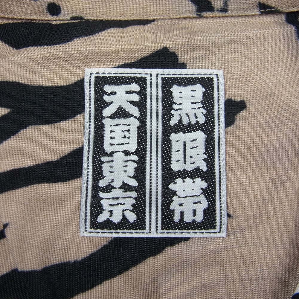 WACKO MARIA ワコマリア 22SS BEP-WM-HI01 BLACK EYE PATCH ブラックアイパッチ TIM LEHI ティムリーハイ HAWAIIAN SHIRT S/S ハワイアン 虎 総柄 レーヨン アロハ 半袖 シャツ ベージュ系 M【新古品】【未使用】【中古】
