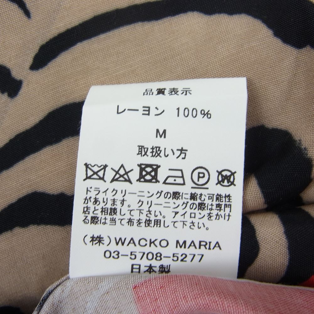 WACKO MARIA ワコマリア 22SS BEP-WM-HI01 BLACK EYE PATCH ブラックアイパッチ TIM LEHI ティムリーハイ HAWAIIAN SHIRT S/S ハワイアン 虎 総柄 レーヨン アロハ 半袖 シャツ ベージュ系 M【新古品】【未使用】【中古】