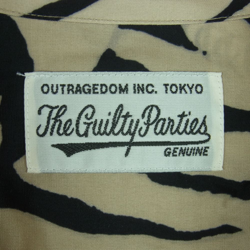 WACKO MARIA ワコマリア 22SS TIMLEHI-WM-HI26 TIM LEHI ティム リーハイ S/S HAWAIIAN SHIRT ハワイアン 虎 総柄 レーヨン アロハ 半袖 シャツ ベージュ系 M【新古品】【未使用】【中古】