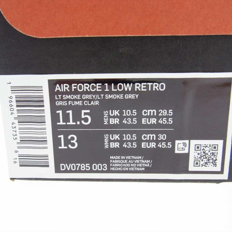 NIKE ナイキ DV0785-003 Air Force 1 Low Color of the Month Light Smoke Grey エアフォース ロー カラーオブザマンス ライト スモーク グレー グレー系 29.5cm【新古品】【未使用】【中古】