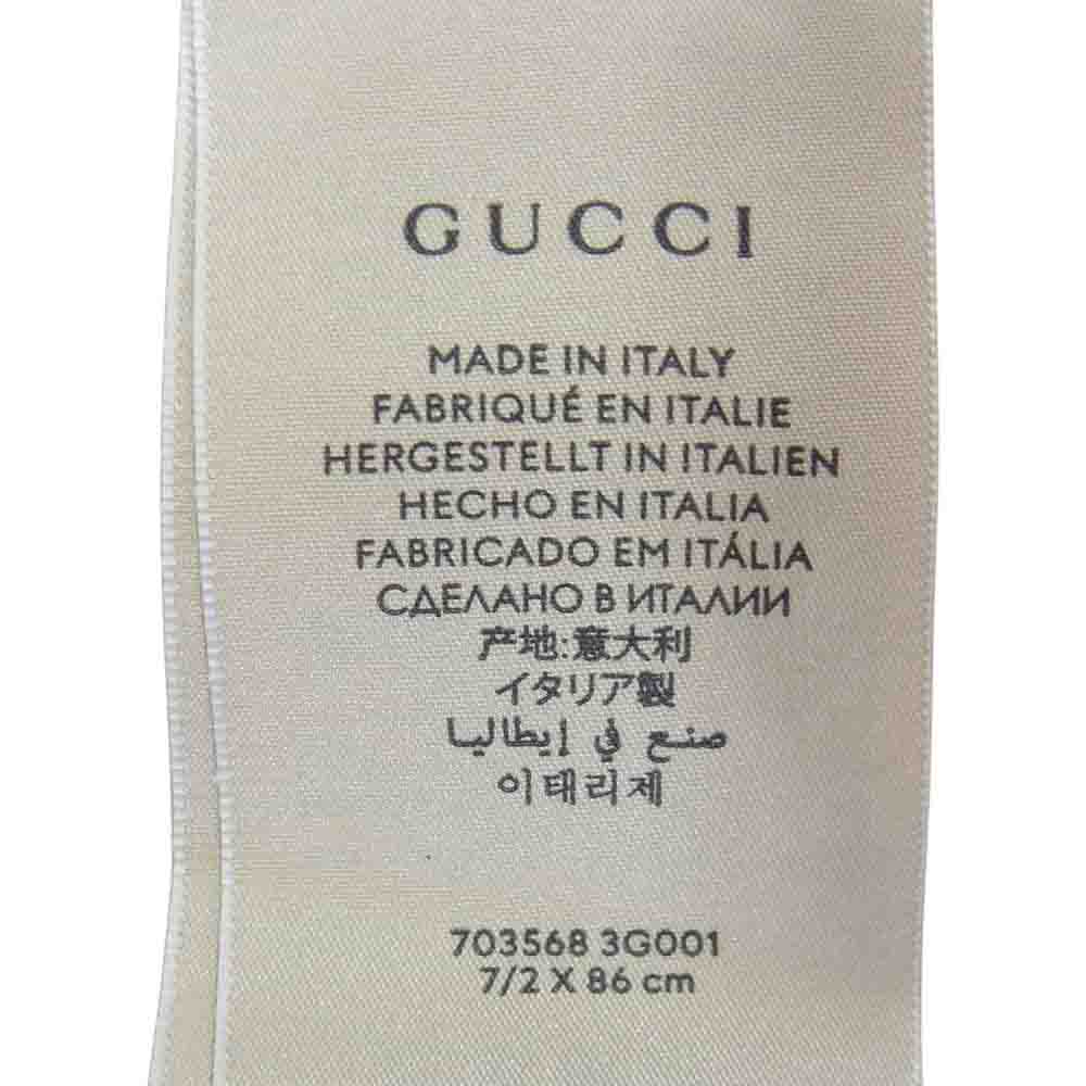GUCCI グッチ 703568 3G001 × adidas アディダス ロゴ ストライプ シルク ネックボウ ツイリー ブラック系【中古】
