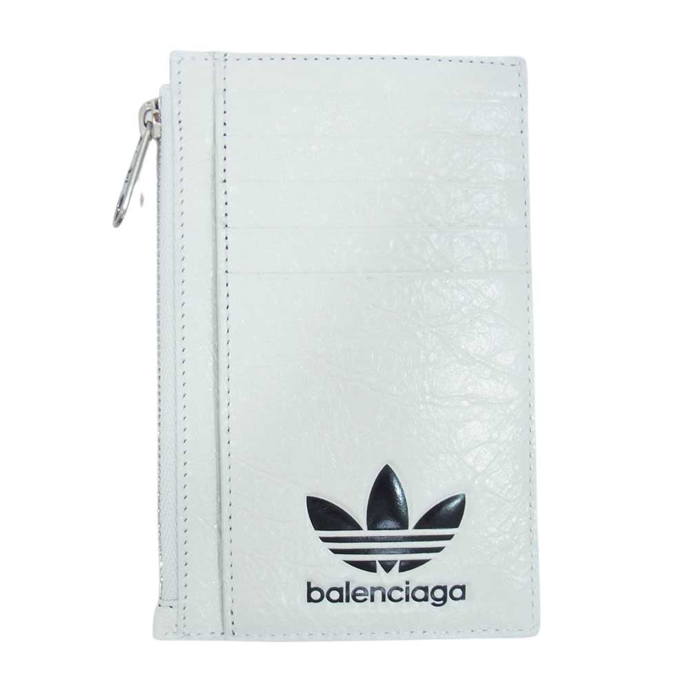 BALENCIAGA バレンシアガ 721896210M6 × adidas アディダス コイン カード ケース 財布 ホワイト系【極上美品】【中古】