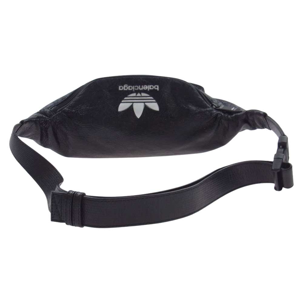 BALENCIAGA バレンシアガ 721841210M41091 × adidas アディダス Beltpack レザー ベルト ウエスト ショルダー バッグ ブラック系【中古】