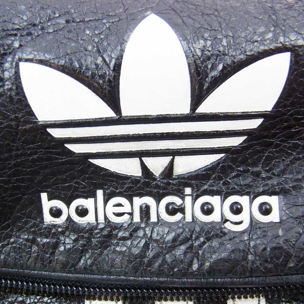 BALENCIAGA バレンシアガ 721841210M41091 × adidas アディダス Beltpack レザー ベルト ウエスト ショルダー バッグ ブラック系【中古】