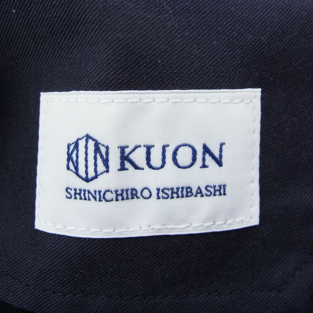 クオン 112PT010600 FANAGE COTTON Wide Pants ワイド パンツ ネイビー系 M【中古】