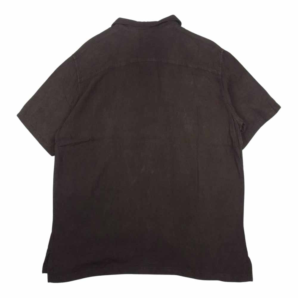 クオン 190SH023700 S/S Open Collar Shirt DOROZOME 泥染め レーヨン オープンカラー 半袖 シャツ ダークブラウン系 M【新古品】【未使用】【中古】
