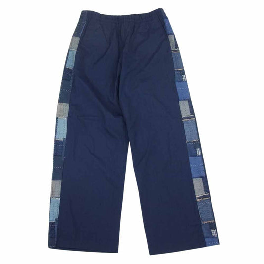 クオン 20AW SALT SHRUNK NYLON TRACK PANTS 襤褸 ボロ サイドライン ナイロン トラック パンツ ネイビー系 L【新古品】【未使用】【中古】