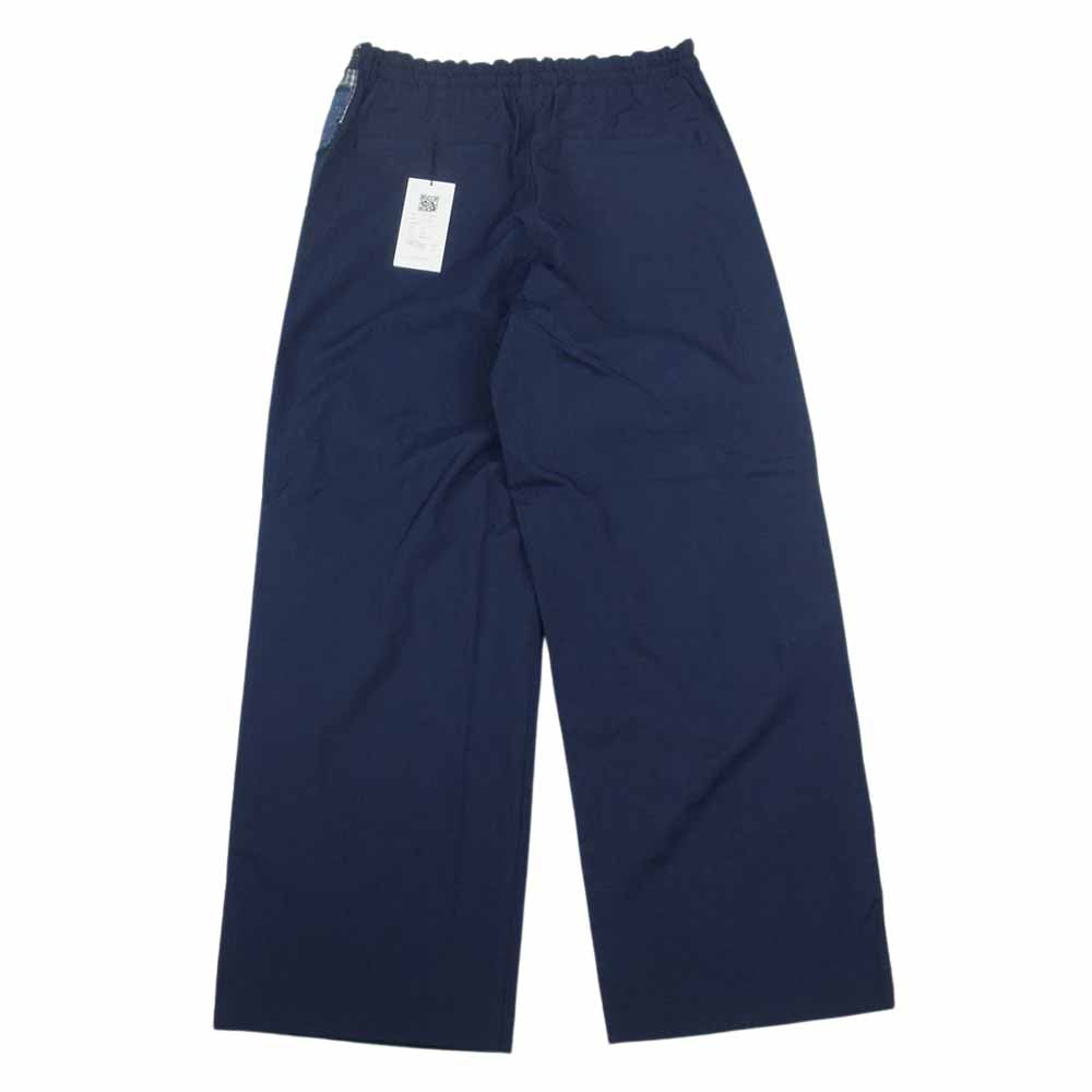 クオン 20AW SALT SHRUNK NYLON TRACK PANTS 襤褸 ボロ サイドライン ナイロン トラック パンツ ネイビー系 L【新古品】【未使用】【中古】