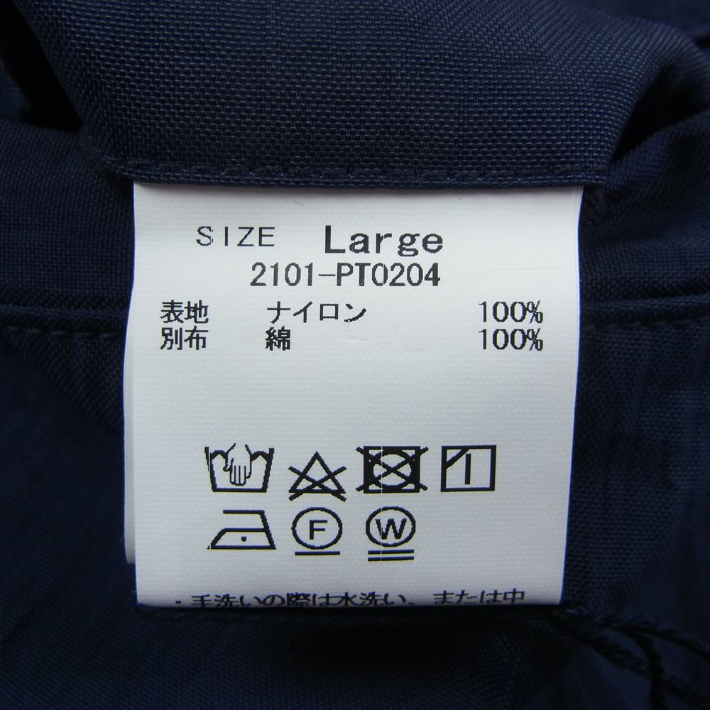 クオン 20AW SALT SHRUNK NYLON TRACK PANTS 襤褸 ボロ サイドライン ナイロン トラック パンツ ネイビー系 L【新古品】【未使用】【中古】