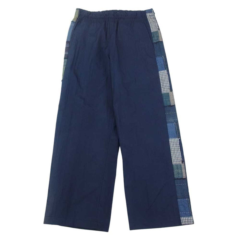 クオン 20AW SALT SHRUNK NYLON TRACK PANTS 襤褸 ボロ サイドライン ナイロン トラック パンツ ネイビー系 M【新古品】【未使用】【中古】