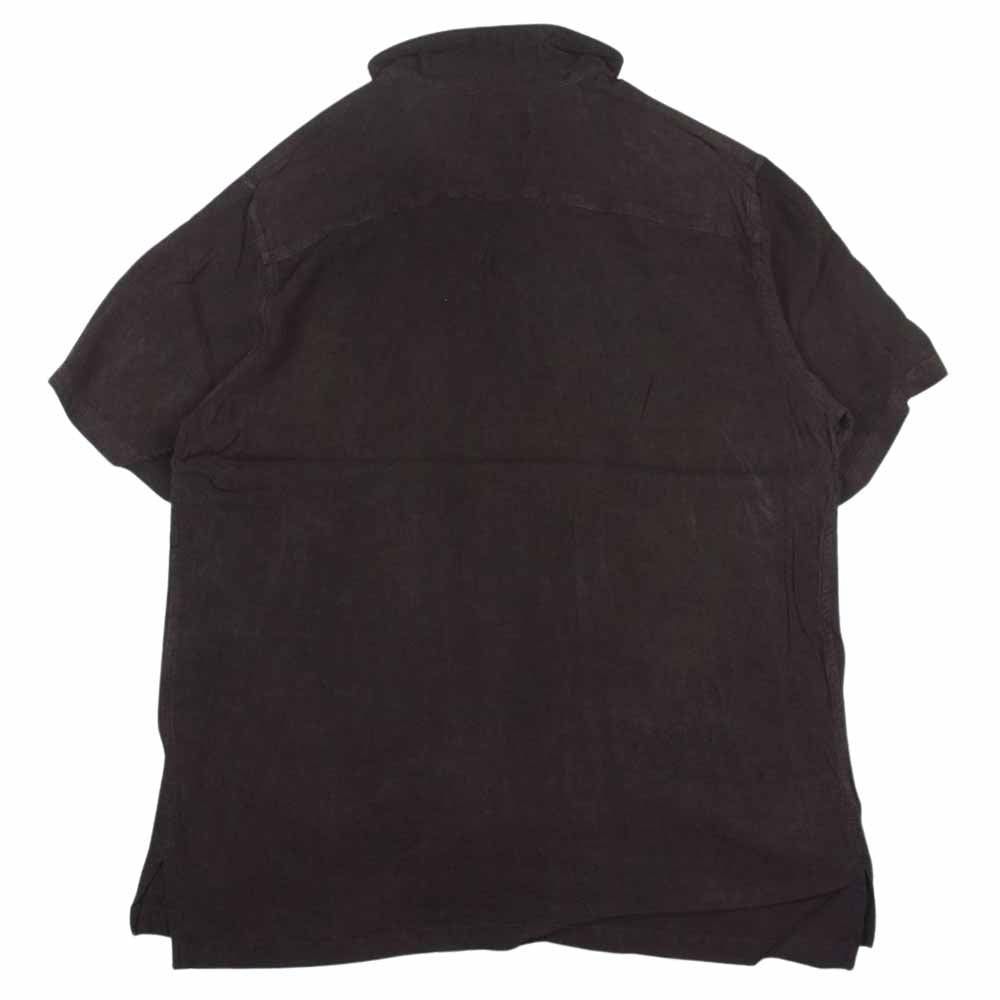 クオン 190SH023700 S/S Open Collar Shirt DOROZOME 泥染め レーヨン オープンカラー 半袖 シャツ ダークブラウン系 S【新古品】【未使用】【中古】