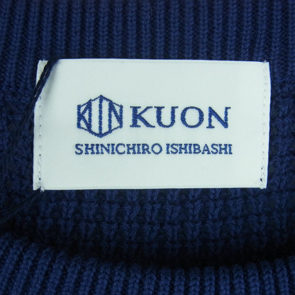 クオン 113KN022100 Gradient Knit Cotton Crewneck Sweater グラディエント ニット コットン クルーネック セーター ネイビー系 S【新古品】【未使用】【中古】