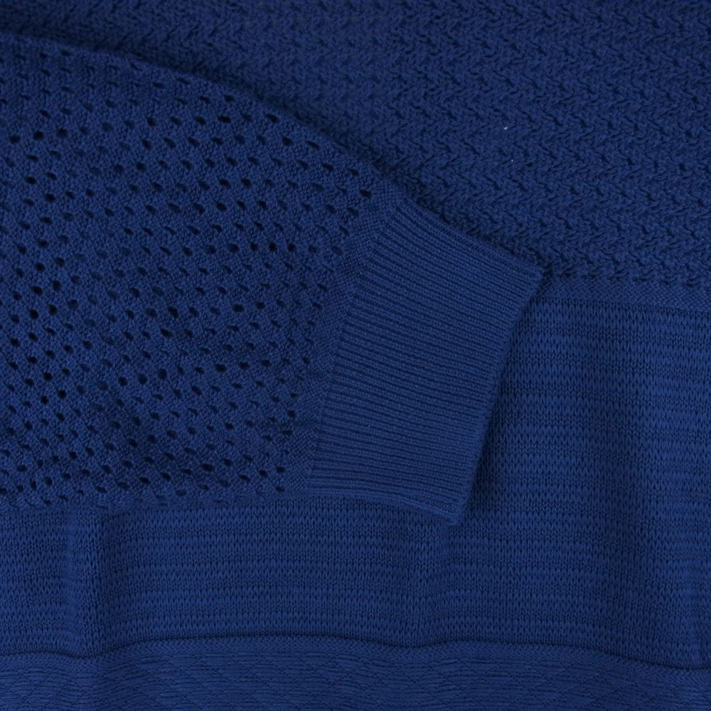 クオン 113KN022100 Gradient Knit Cotton Crewneck Sweater グラディエント ニット コットン クルーネック セーター ネイビー系 S【新古品】【未使用】【中古】