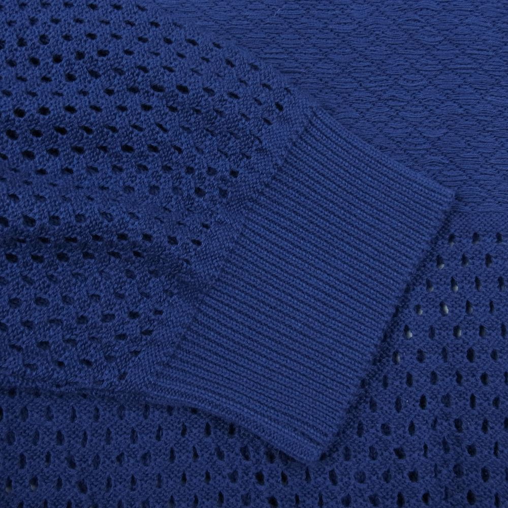 クオン 113KN022100 Gradient Knit Cotton Crewneck Sweater グラディエント ニット コットン クルーネック セーター ネイビー系 L【新古品】【未使用】【中古】